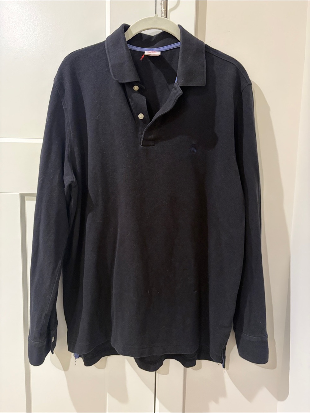 Brooks Brothers Classic Men's Long-Sleeve Polo Shirt - Black